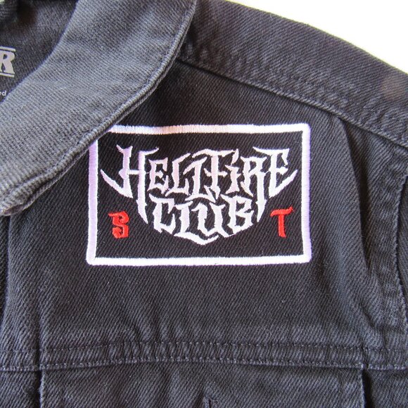 Stranger Things Eddie Munson Black Denim Jacket Official Hell Fire Club Size S - Picture 4 of 8